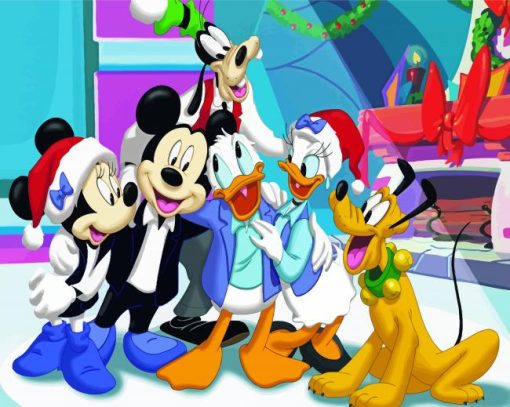 Mickey Mouse Christmas Party paint by number