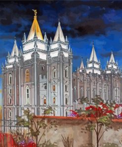 Mormon Temple Utah paint by number