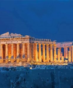 Night View Parthenon Athens paint by number