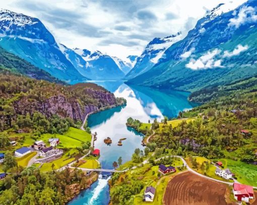 Norway Fjords paint by number