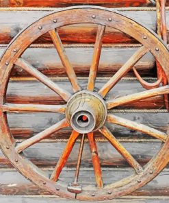 Old Wagon Wheel paint by number