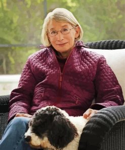 Poet Mary Oliver With Her Dog paint by number