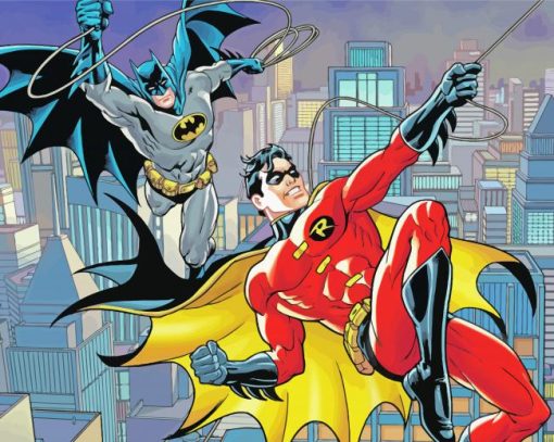 Powerful Batman And Robin paint by number