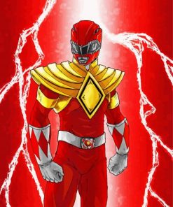 Powerful Red Ranger paint by number