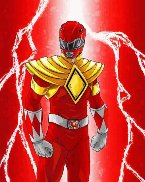 Powerful Red Ranger paint by number