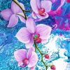 Psychedelic Pink Orchids paint by number paint by number