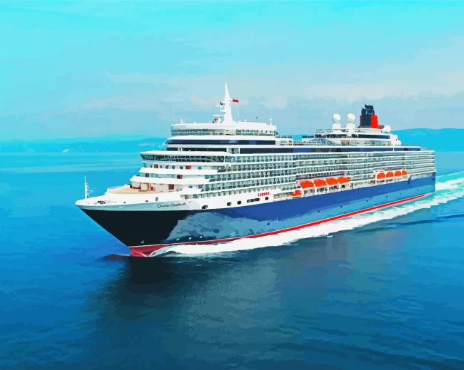 Queen Elizabeth Cruise Ship paint by number