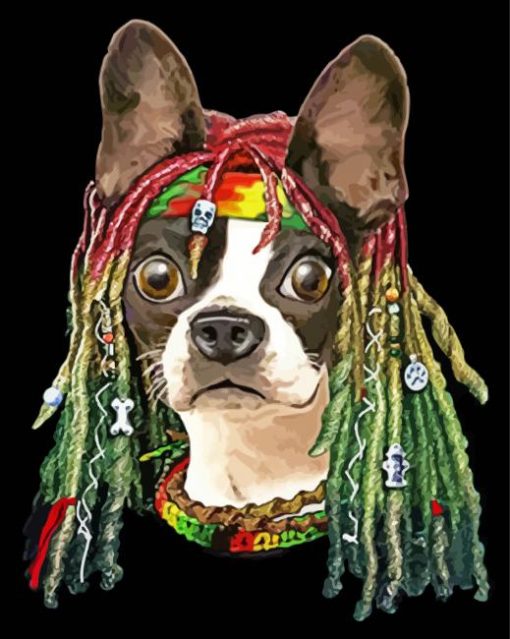 Rasta Dog paint by number