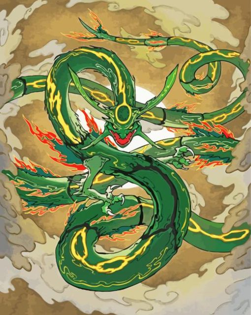 Rayquaza Dragon Pokemon Go paint by number