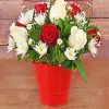 Red And White Flowers Roses paint by number