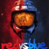 Red Vs Blue Poster paint by number