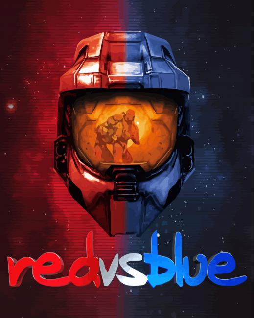 Red Vs Blue Poster paint by number