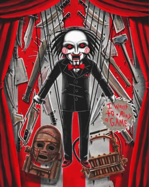 Saw Puppet Billy Character paint by number