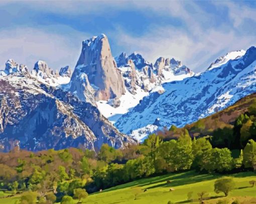 Spanish Landscape In Winter paint by number