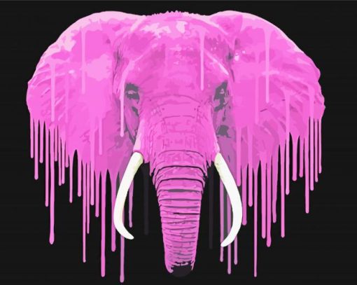 Splatter Pink Elephant paint by number