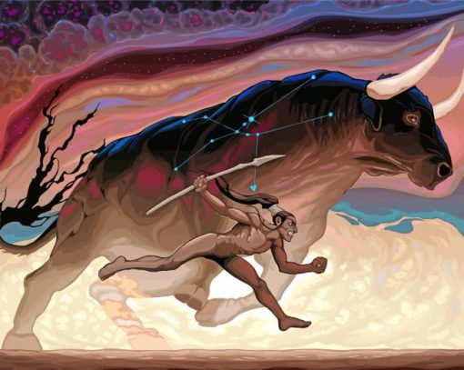 Taurus The Bull Art paint by number