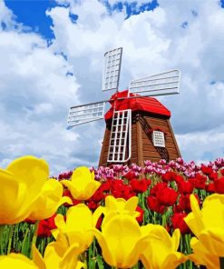 Tulpen En Molen paint by number