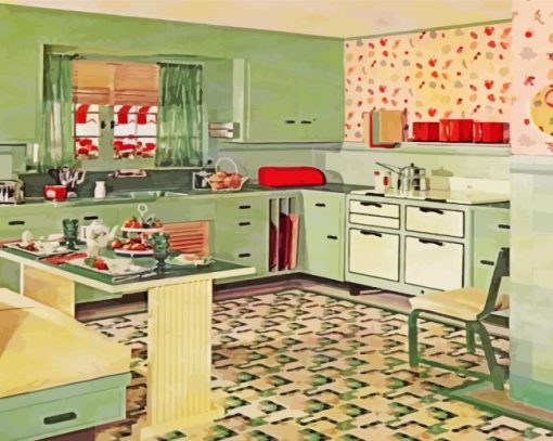 Vintage Kitchen Art paint by number