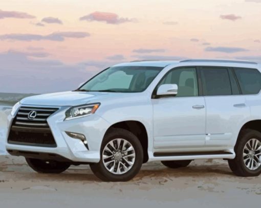 White Lexus Gx Car paint by number