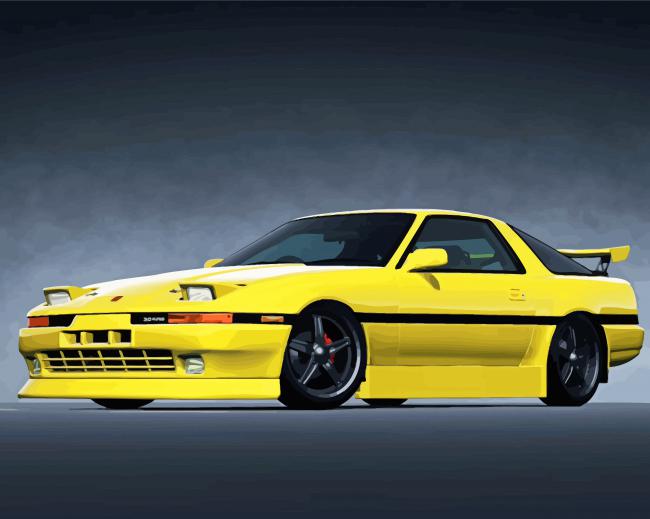 Yellow Supra Mk3 paint by number