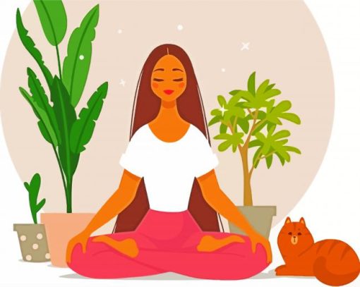 Yoga Meditation girl paint by number