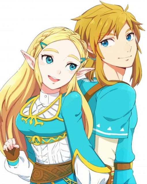 Zelda And Link Video Game Characters paint by number