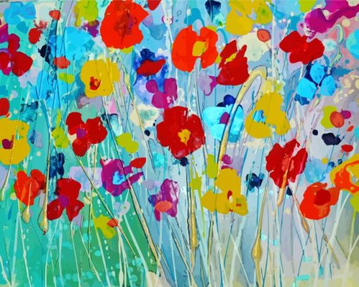 Abstract Wildflowers paint by number