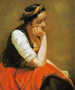 Aesthetic Woman Thinking Art paint by number
