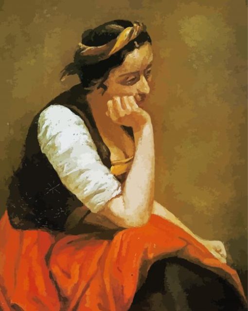Aesthetic Woman Thinking Art paint by number