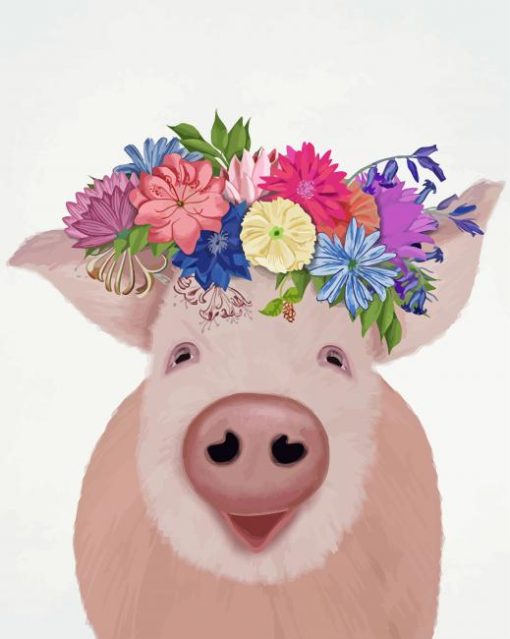 Animals With Flower Crown paint by number