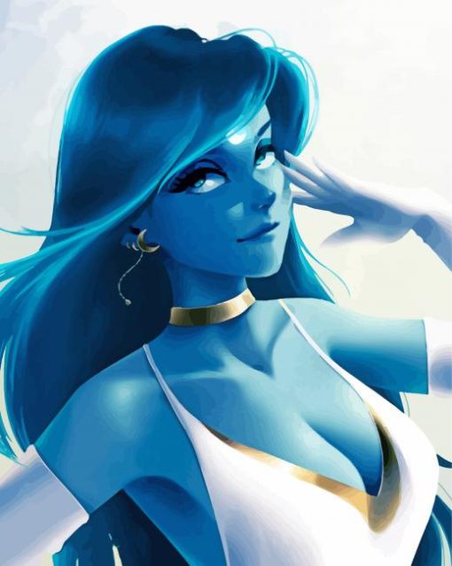 Beautiful Blue Girl paint by number
