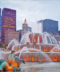 Buckingham Fountain paint by number