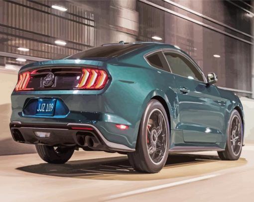 Bullitt Ford Mustang paint by number