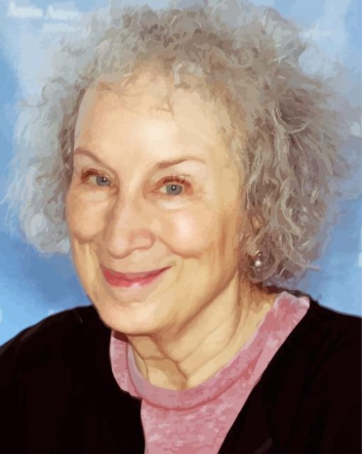 Canadian Poet Margaret Atwood paint by number