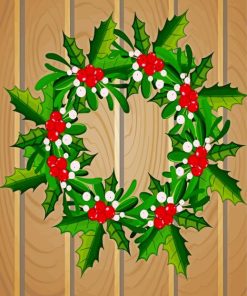 Christmas Mistletoe paint by number