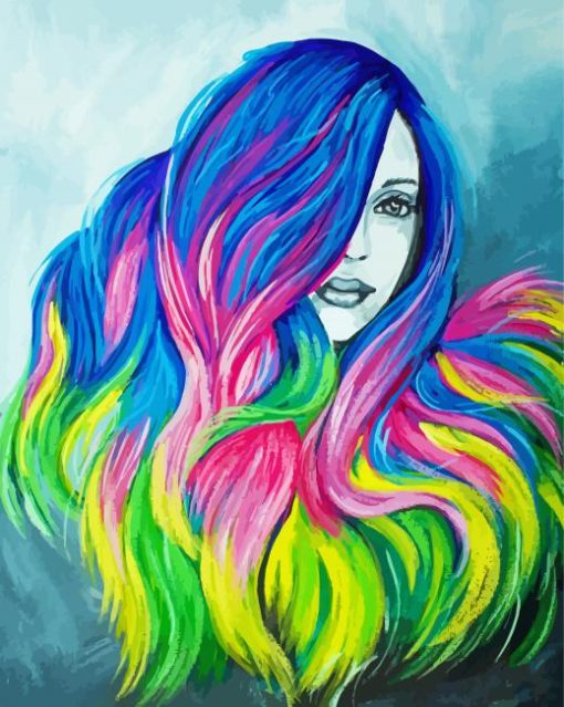 Colorful Hair paint by number