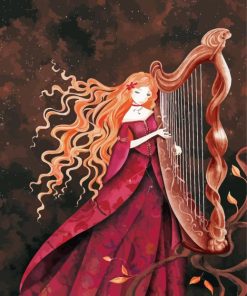 Cute Harpist paint by number