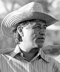 Farmer Cesar Chavez paint by number