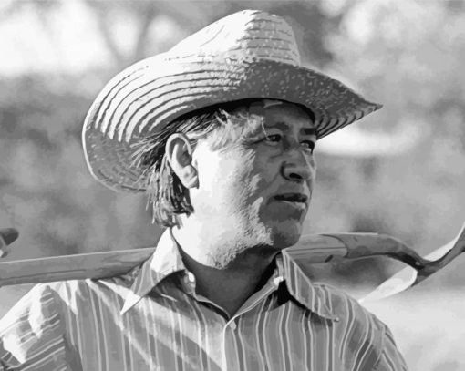 Farmer Cesar Chavez paint by number