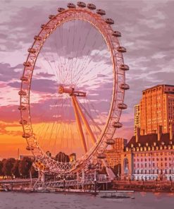 London Eye Sunset paint by number