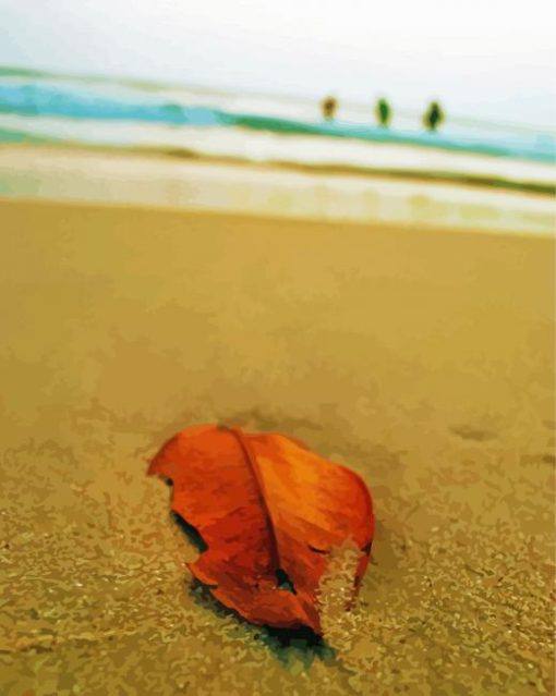 Lonely Leaf Beach paint by number