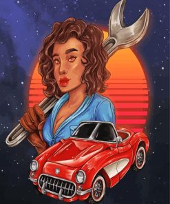 Mechanical Retro Girl paint by number