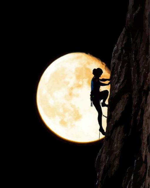 Moon Girl Silhouette Climber paint by number