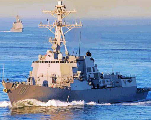 Navy Destroyer paint by number
