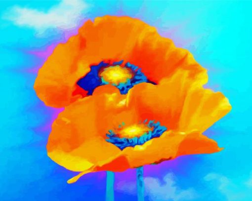 Orange Poppies Art paint by number