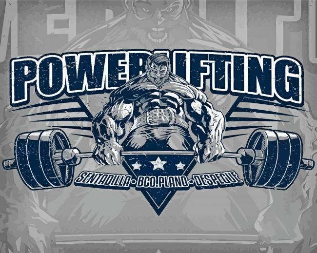 Powerlifting Poster paint by number
