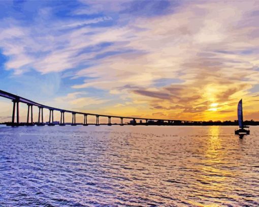 San Diego Coronado Bridge paint by number