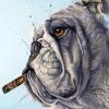 Side Profile Dog With Cigar paint by number