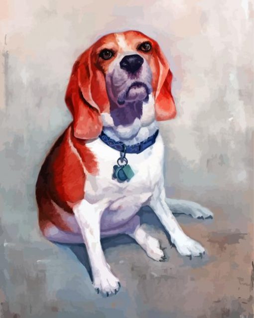 Sitting Dog Portrait paint by number