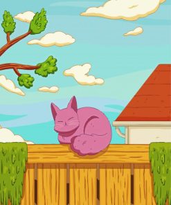 Sleeping Cute Purple Cat paint by number